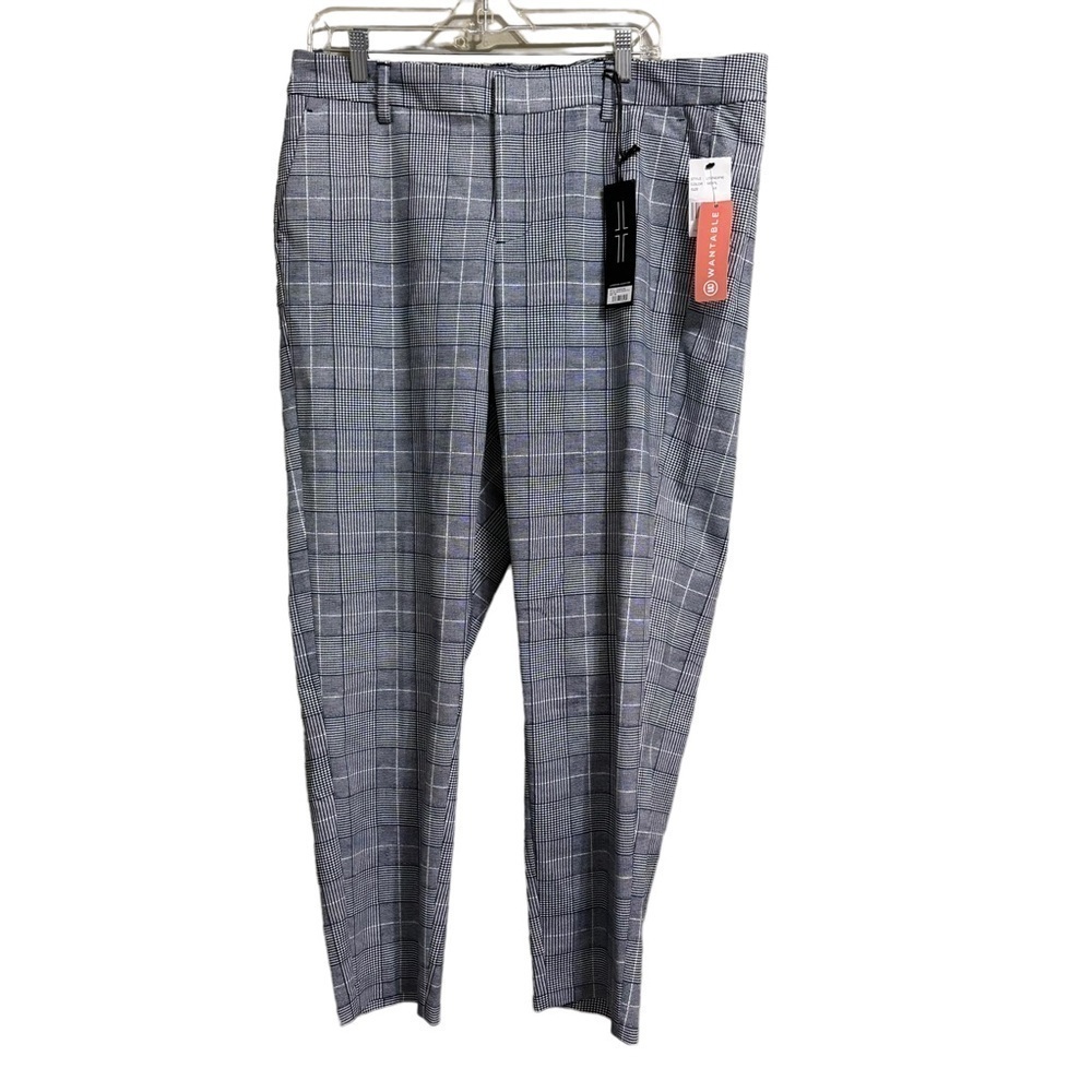 New Liverpool Sz 16 Blue and White Plaid Pants